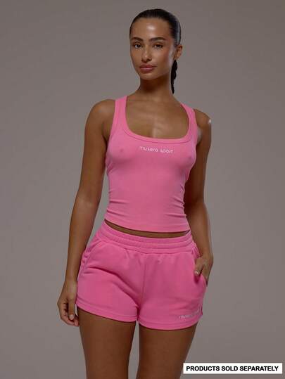 Musera Sport Scoop Neck Embroidered Vest Top Only Sport Workout Gym Pilates Fitness Daily Girly Casual Hot Sweat