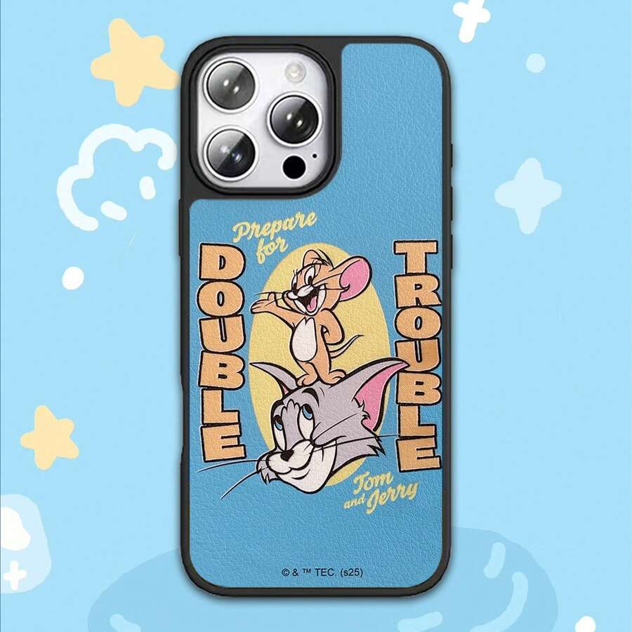 TOM & JERRY X SHEIN Ốp điện thoại hai trong một hình mèo và chuột Tom và Jerry này được làm từ chất liệu TPU+PC, có kết cấu mờ chống sốc và vân da, giúp ngăn ngừa mồ hôi tay. Họa tiết hình trái tim tinh tế bảo vệ hiệu quả điện thoại Apple 14/15 và 16/17 Pro Max của bạn. - Nhiều màu - Xem 1