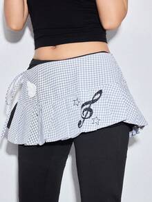 ROMWE Anime 1 chiếc phụ kiện thắt eo kiểu Y2K Baddie Kawaii Sweet Retro Plaid Polka Dot Wing Note sản xuất hàng loạt, thích hợp cho sinh viên, mua sắm, hòa nhạc, v.v. - trắng - Xem 2