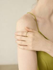 MOTF PREMIUM Nhẫn đơn giản màu trắng, mạ vàng 18k, đính ngọc trai giả. - Vàng - Xem 9