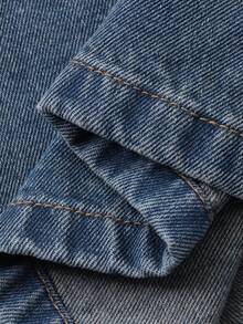 DAZY Bộ áo liền quần denim không tay cổ chữ V dành cho nữ, thích hợp cho kỳ nghỉ. - Rửa trung bình - Xem 8