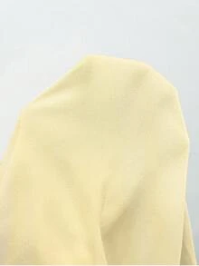 Olithes 女士优雅镂空花卉3D褶皱修身开衩系带露背中长连衣裙，性感休闲Y2K风格，适合春秋季穿着。 - 黃色 - 查看 7
