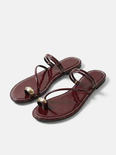 Lumivelle Black Double Wearing Women's Summer Slippers, New Popular Fairy Style Open Toe Flat Fashionable Beach Sandals