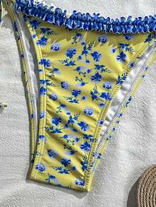 Swim Mod Bộ bikini hai mảnh hở lưng họa tiết hoa kẻ caro Pháp mới dành cho nữ, thích hợp mặc mùa xuân/hè, kiểu dáng dễ thương. - Nhiều màu - Xem 10