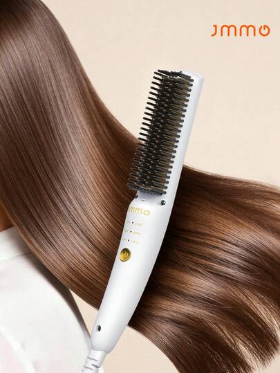 JMMO Hair Straightener Comb,Hair Straightener Brush Ionic With 30s Fast Heating Hair Straightening Brush For Women Home Travel & Salon Use,Achieve Sleek And Smooth Hair,Beauty & Personal Care Necessary Instruments - EU Plug