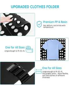 SHEIN Slouchy折叠板整理收纳衣柜T恤裤子衬衫衣服折叠神器折叠板 - 黑色 - 查看 2