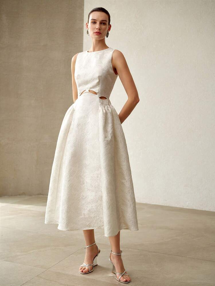 FASHIONABLE HOLLOW-OUT MID-LENGTH DRESS FOR WOMEN