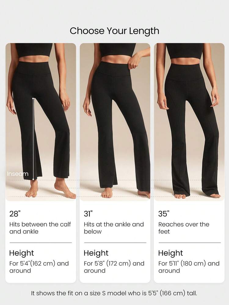 35" FeatherFit™ Go Groove Ultra Long Flare Leggings Low Impact Yoga Pilates Studio Daily Casual Wear Fall Winter