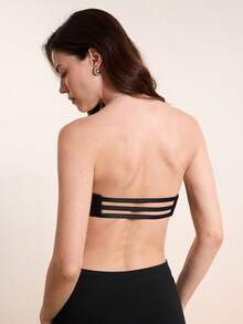 Hourtrue Áo ngực không dây có gọng ren Peach Girl dành cho nữ - Nâng ngực, nhiều kiểu mặc, kiểu quây thoải mái cho trang phục thời trang và mặc hàng ngày. - màu đen - Xem 2