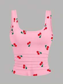 EMERY ROSE 3pcs Plus Size Women's Casual Solid Color & Full Printed Pattern Sleeveless Tank Top Set, Summer - Multicolor - View 3