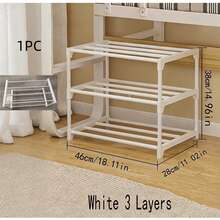 1PC Steel Pipe & Plastic Simple Shoe Rack, Space-Saving Under-Bed Shoe Storage Organizer, Multi-Tier Entryway Shoe Rack - Multicolor - View 16