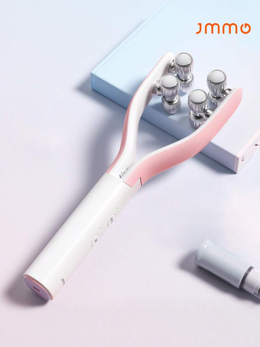 JMMO 面部按摩器，滚轮射频和 V 形面部按摩器滚轮振动，面部手臂眼腰腿护肤工具，美容及个人护理必备仪器圣诞礼物，秋冬季假期露营必备品度假配件，露营用品 - 白色 - 查看 1