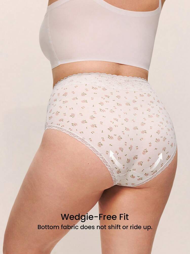 Plus 2-Pack High-Waist Lace Briefs