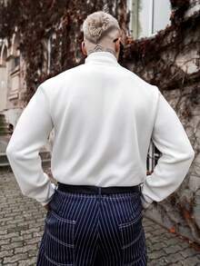 Artur Kramer 男士高领保暖毛衣，秋冬季，Old Money品牌，保暖长袖上衣 - 白色 - 查看 2