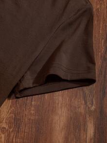 INAWLY Women's Cotton Wild West Cow Print Graphic Casual Round Neck Short Sleeve T-Shirt Top - Coffee Brown - View 3