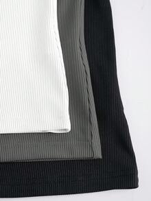 Olithes Women Solid Color Simple Round Neck Slim Fit T-Shirt, Spring/Autumn Edition 3 Packs Topsbasic Long Sleeve Topstight Topswomens Longsleeve Tops Fall Cloth For Women - Multicolor - View 4