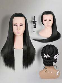 1 Piece Of 26 Inch 100% Blended Synthetic Fiber Wig, Gold DIY Bridal Hairstyle,Gift Grooming And Beauty Practice Wig - Multicolor - View 8