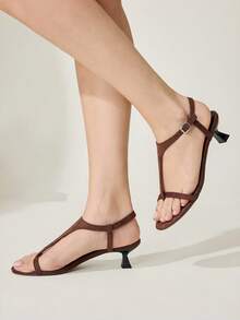 CUCCOO CHICEST Women Heeled Sandals Wedding Shoes Spring Shoes Bride Shoes - Coffee Brown - View 9