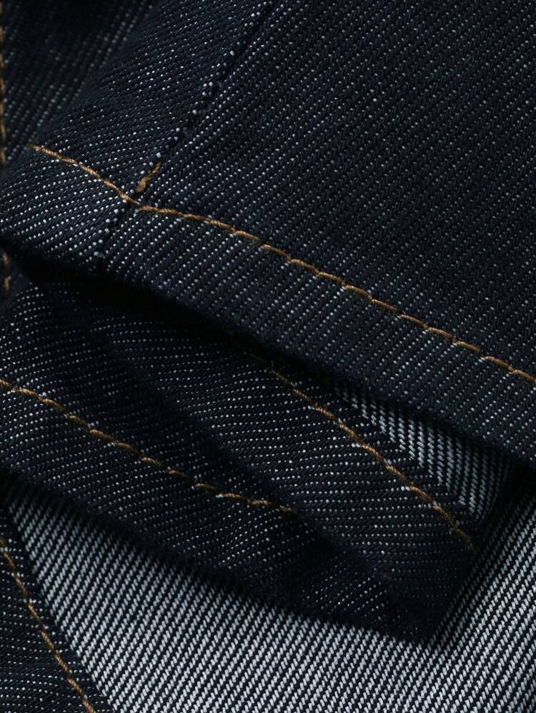 Women's V-Neck Sleeveless Waist Cinched Split Design Casual Long Denim Dress Maxi Dress