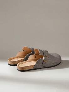 Solecia Women's New Slip-On Half-Cover Casual Flat Shoes - Dark Grey - View 4