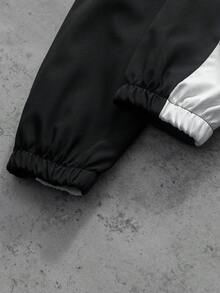 PAVTROS Chaqueta casual de hombre con bloques de color y parches, adecuada para primavera y otoño - Blanco - Ver 5