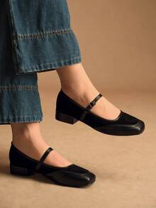 Rosivie Women's Buckle Design Casual Fashion Shoes - Black - View 12