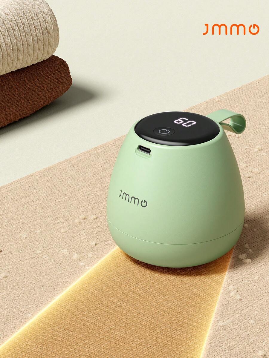 JMMO Fabric Shaver,Lint Remover,Lint Shaver Defuzzer Sweater Shaver For Clothes,Smart Digital Display,Powerful Suction Device No Residue,Type C,Fast Charging Efficient Cutting - Green - View 1