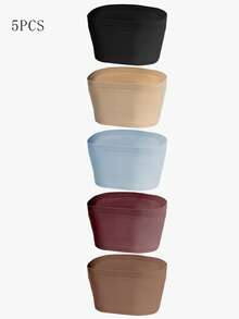 2026 Najlepiej sprzedający się damski, modny i wygodny, minimalistyczny, jednolity kolor, wysokiej jakości, bezszwowy biustonosz typu Camisole, 5 sztuk - Wielokolorowe - Zobacz 2