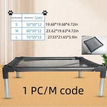 1 chiếc giường cho thú cưng bằng thép không gỉ, sử dụng được quanh năm, vải lưới có thể tháo rời và giặt được, dành cho chó. - màu đen - Xem 8