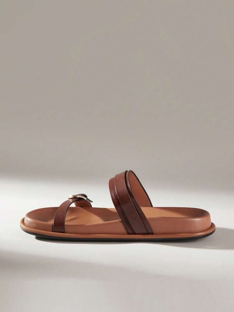 Women's Vintage-Style Casual/Leisure/Beach Shoes, Versatile, Strap Sandals. Summer Shoes - Coffee Brown - View 3