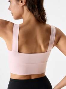 Loungeista Yoga Tanktop atmungsaktiver Sport-BH mit stoßdämpfender und raffender Funktion für eine schöne Rückenform, Workout Tank Gym Oberteil - Babypink - Übersicht 3