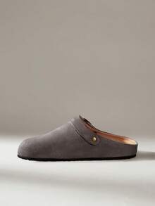 Solecia Women's New Slip-On Half-Cover Casual Flat Shoes - Dark Grey - View 6