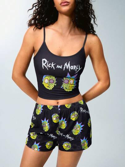 Rick and Morty X SHEIN Women's Camisole And Shorts Pajama Set