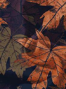 Rusticease Casual Minimalist Vintage Coin & Maple Leaf Allover Print Women Shirt, Versatile Style Suitable For Early Autumn - Multicolor - View 4