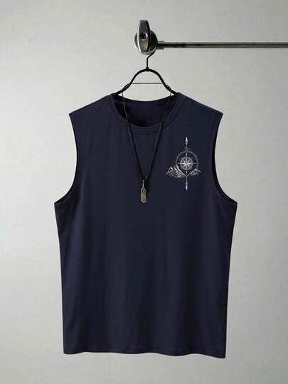 Manfinity EZcore 大码男士圆领无袖印花简约休闲背心