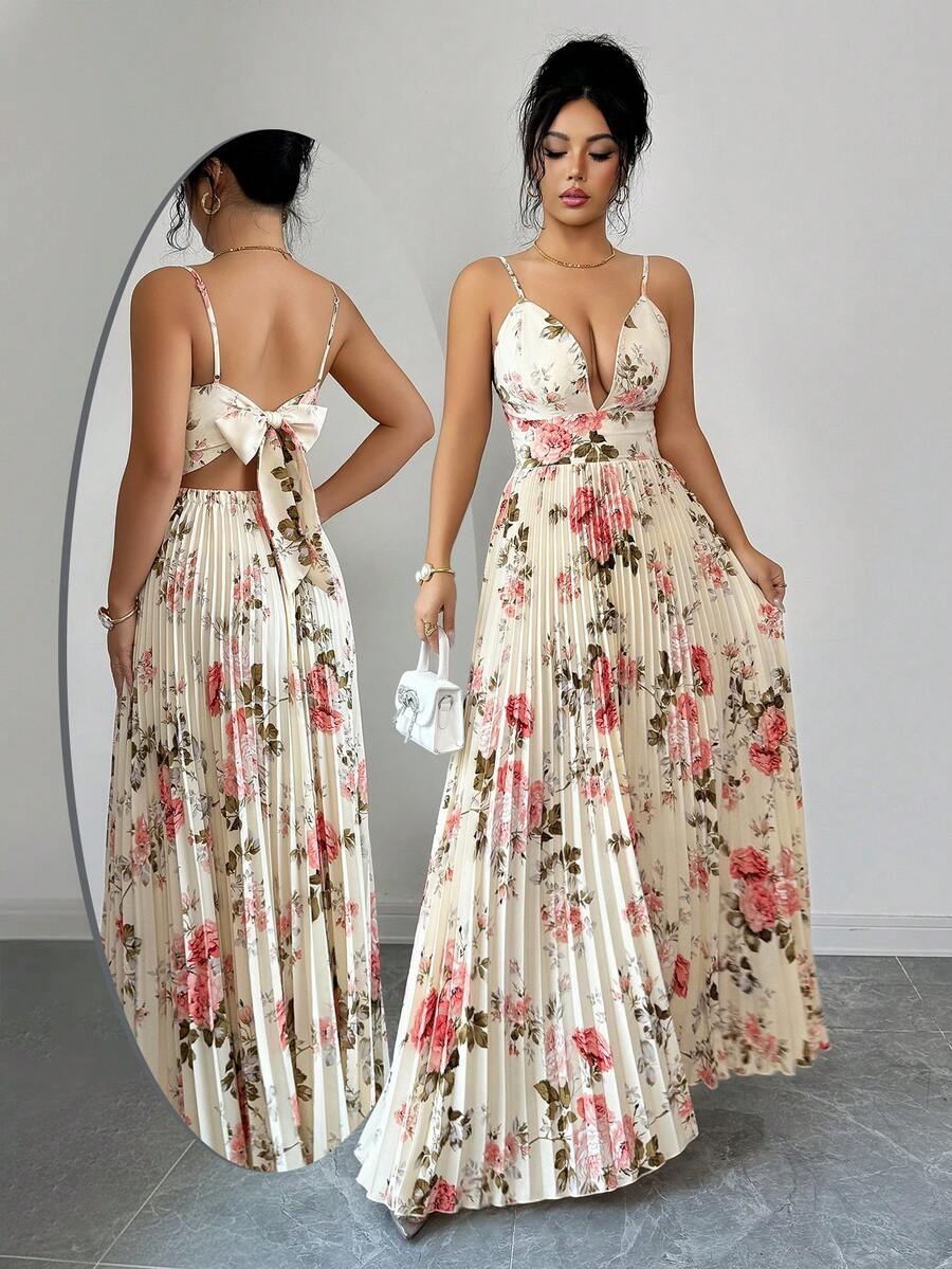 Rafferiza Đầm xếp tầng in họa tiết thanh lịch, gợi cảm dành cho nữ - Nhiều màu - Xem 1