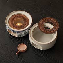 Cirelle 陶瓷茶壶保温器 - 优雅的烛光加热架，可保持茶水温度，是下午茶必备佳品和餐桌装饰品 - 彩色 - 查看 4