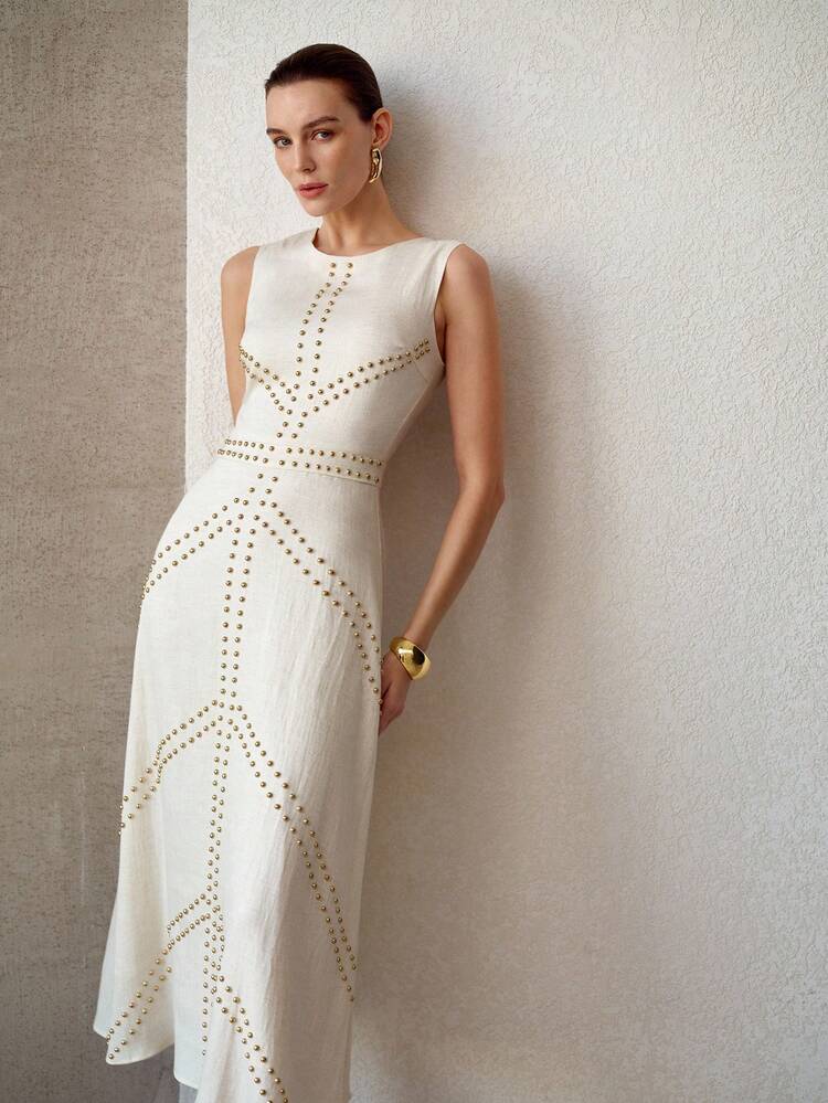 FASHIONABLE MINIMALIST EMBROIDERED DRESS FOR WOMEN