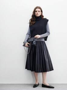 CUCCOO BIZCHIC 女士方头平底黑色金属扣玛丽珍鞋，轻便舒适，一脚蹬设计，适合搭配连衣裙 - 黑色 - 查看 9
