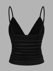 SHEIN EZwear 3件套女士吊带背心，蕾丝拼接，褶皱腰身，夏季女士吊带背心，沙滩装，外出装 - 彩色 - 查看 8