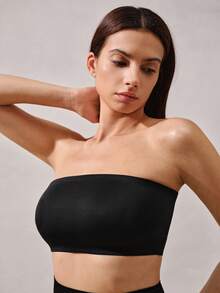 Summer Women's Strapless Bra Set, Including Spaghetti Strap Bra, Spaghetti Strap Top, And Camisole - Black - View 1