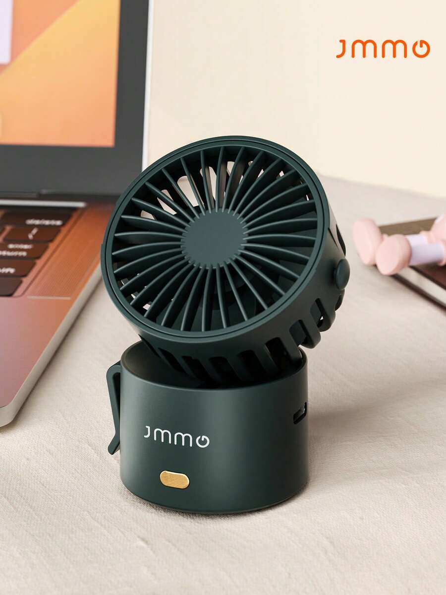JMMO Mini Fan,Personal Desktop Table Fan With Strong Wind,Quiet Operation Portable Mini Fan For Home Office Bedroom Table And Desktop,Adjustable Track,3 Speeds - Green - View 1