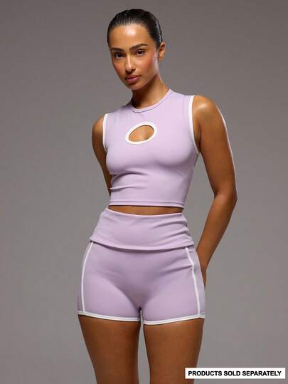 Musera Sport Cut Out Front Detail Sleeveless Active Top Only Sport Workout Gym Pilates Fitness Daily Girly Casual Hot Sweat