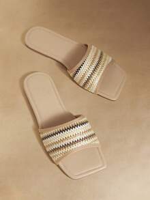 Rosivie Women's Casual Pleated Flat Sandals - Multicolor - View 1