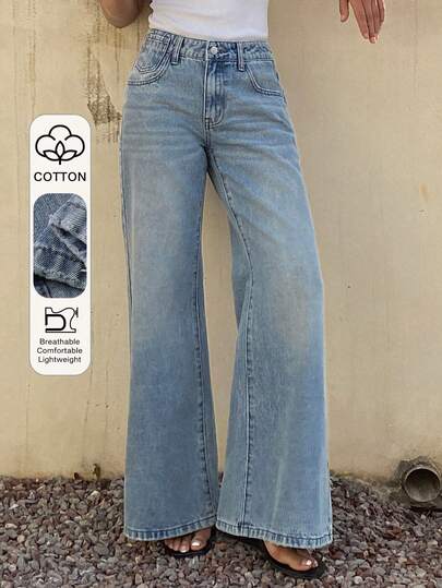 DAZY Women's Low Waist Flare Jeans