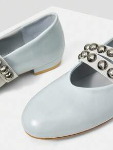 MOTF PREMIUM WOMEN ROUND TOE BALLET FLATS, ELASTIC PEARL DECOR CASUAL COMFY ELEGANT FASHIONABLE SHOES, SUITABLE FOR SPRING, SUMMER, AUTUMN - Baby Blue - View 7