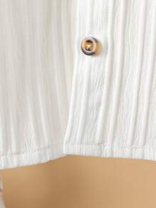 SHEIN Baby Boys' Blue & White Striped Bear Graphic Overalls Set With White Casual Shirt, Suitable For Daily Outings, Family Gatherings, Photo Shoots, Casual Trips, Valentine's Day Outfit - Blue - View 8