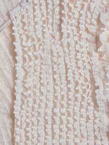 MUSERA V Plunge Open Tie Front Frill Ruffle Covered Cardigan Coord Top Cute Spring Holiday Girly Sugar Salt - Baby Pink - View 6