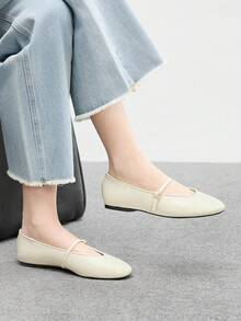 CUCCOO BIZCHIC Women's Casual Buckle Design Everyday Versatile Shoes Spring Shoes - Beige - View 4