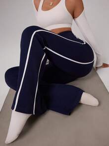 Core Rhythm 1 chiếc quần legging thể thao nữ màu xanh hải quân không đường may, mềm mại và thoải mái, phù hợp cho tập luyện, chạy bộ, mặc thường ngày và tập yoga. - Màu xanh hải quân - Xem 7
